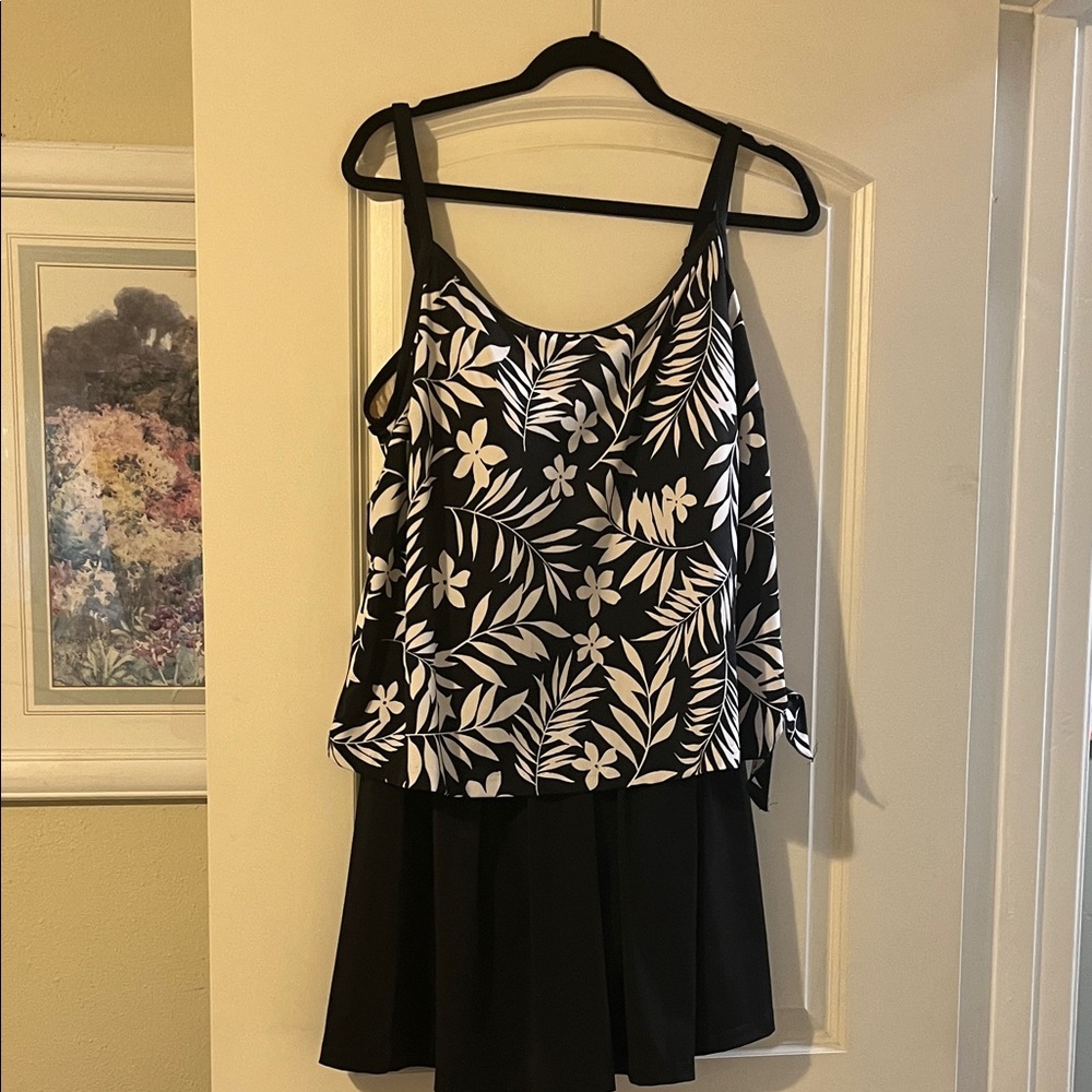 Maxine of Hollywood Black and White Floral One Piece Swimsuit